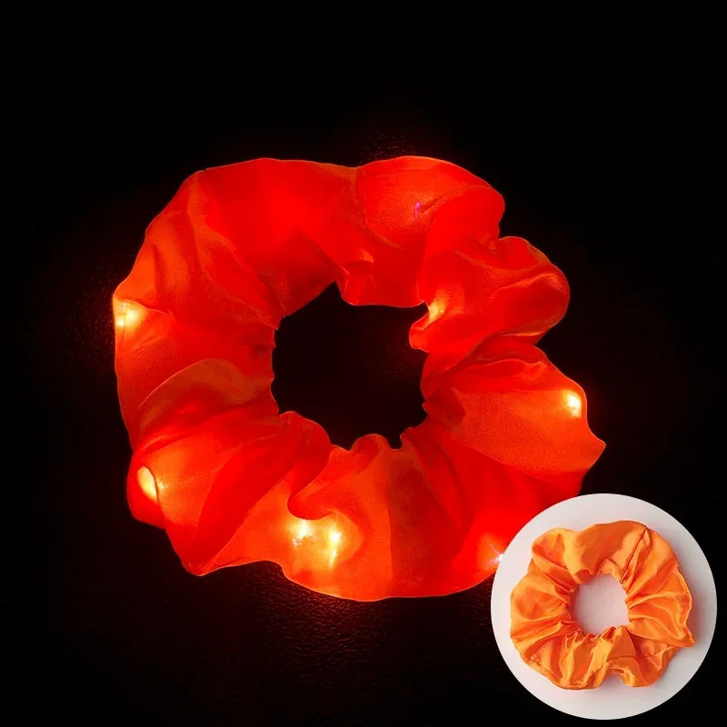 LED Glow Sausage Hair Tie Headband – Light-Up Party Hairband