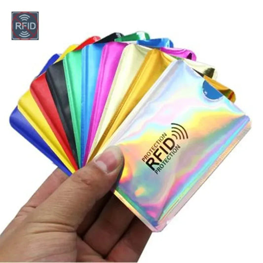 10pcs Anti Rfid Credit Card Holder Blocking Reader Lock Blocker Bank Cards Protector Shielding Bag Colorful Anti-theft Card Case Peaceful Pleasures Health and Wellness