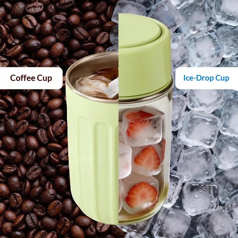 Durable Portable Ice Cube Water Bottle Touch-free Stainless Steel Ice Maker Kettle Detachable Reusable Ice Mold Hot Peaceful Pleasures Health and Wellness