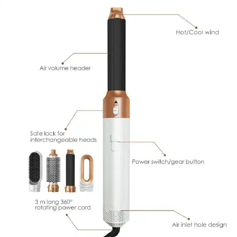 5 in 1 Hair Dryer Multi Hair Styler Curling Iron Hair Straightener With Hair Brush Hairdryer For Hair Dryer Hair Multi Styler Peaceful Pleasures Health and Wellness