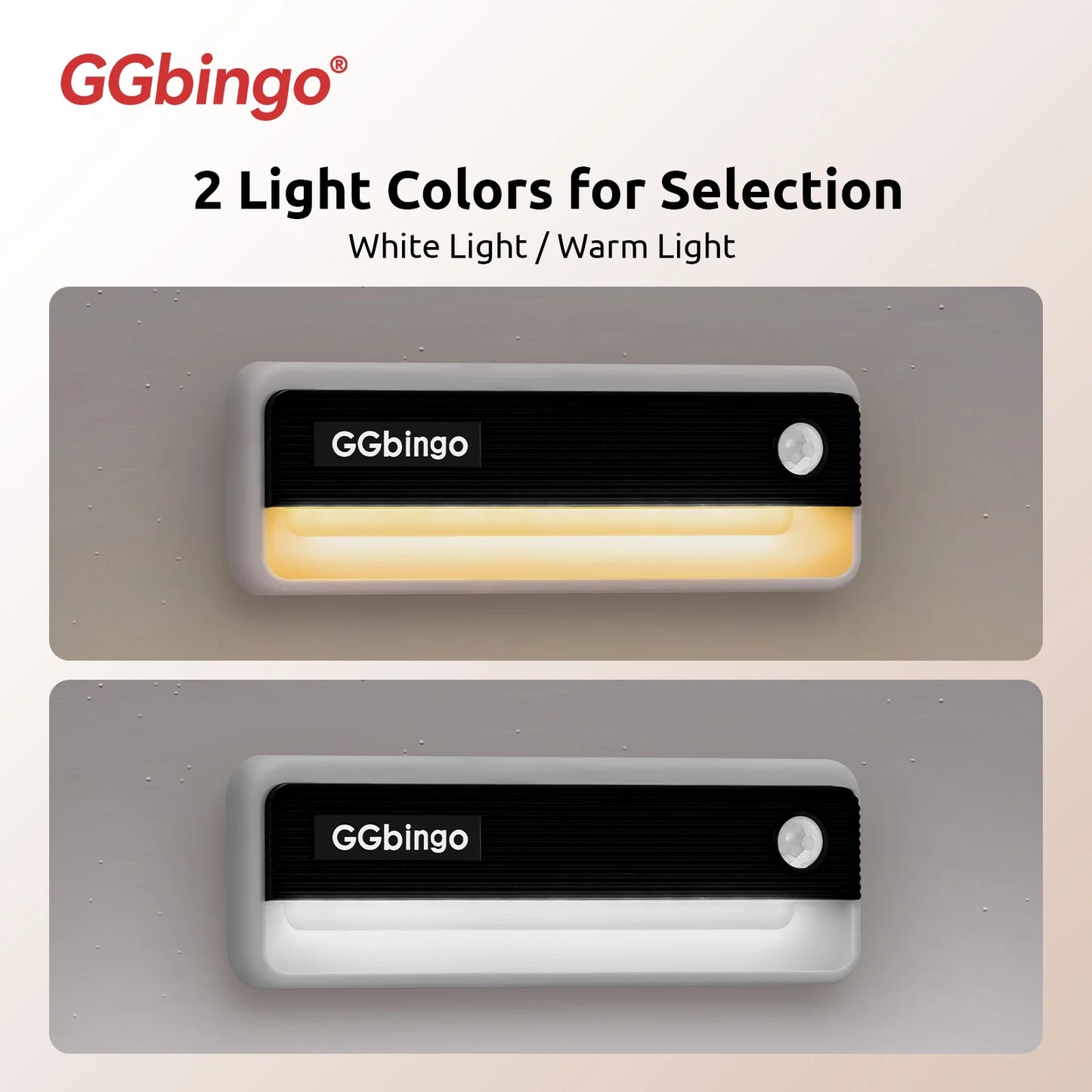 GGbingo Body Induction Night Light Multi-light Type-C Charging Footlights Wall Lamp 2700K Cabinet Light Wardrobe light Peaceful Pleasures Health and Wellness
