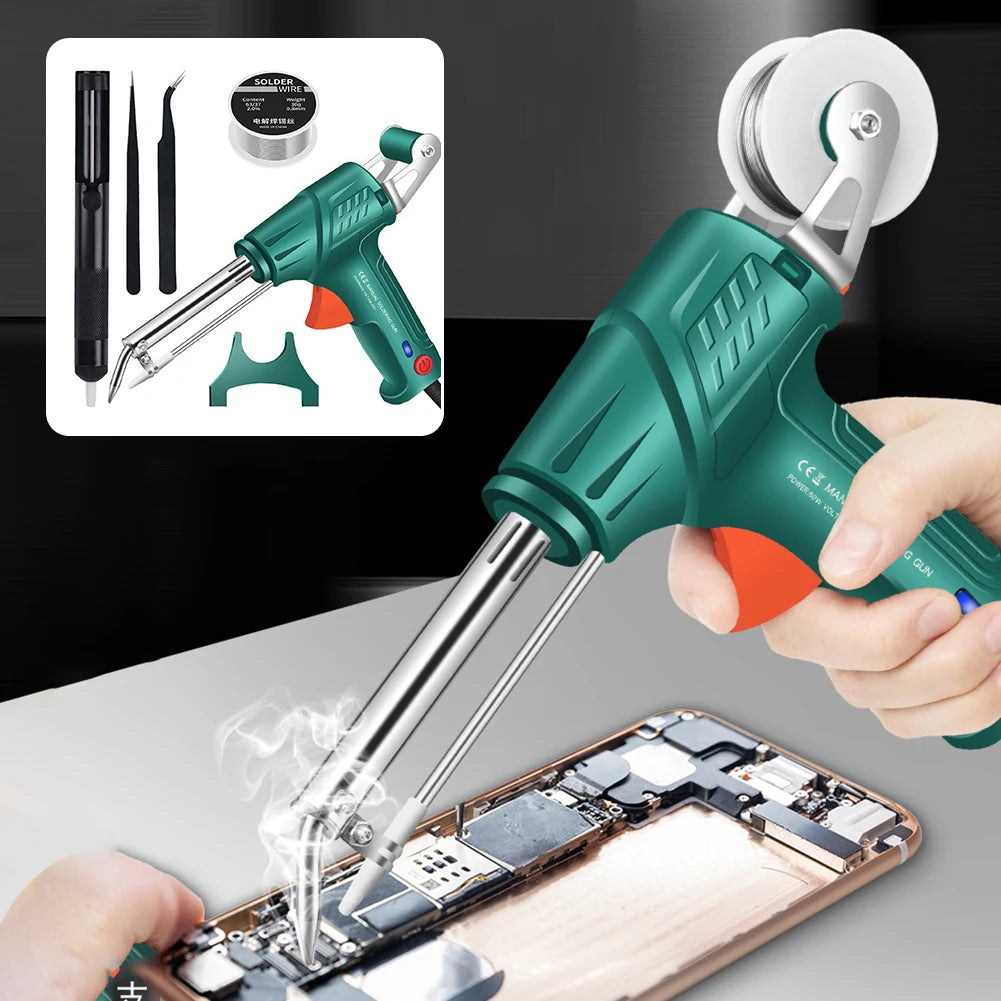 Electric Soldering Iron Gun Machine Internal Heating Soldering Iron Automatically Send Tin Gun Soldering Welding Repair Tool Peaceful Pleasures Health and Wellness