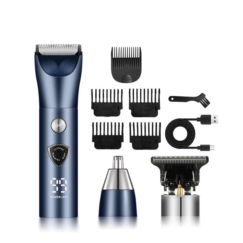 Private Factory Source Full Body Electric Hair Clipper Grooming Set USB Charging Multifunctional for Household and RV Use Peaceful Pleasures Health and Wellness Blue