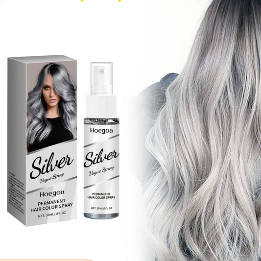 HOEGOA Silver Gray Hair Dye Spray | Nourishing Grandma Grey Hair Color Spray Peaceful Pleasures Health and Wellness