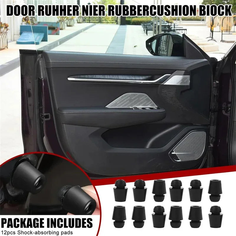 10-Pack Black Rubber Car Door Buffer Bumper Cushion Pads