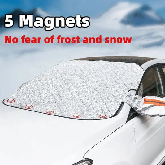 Car Snow Guard Windshield Frost Protection Cover, Magnetic Absorb Sunshade Front Car Shield, Anti-Snow Car Hood Protector Peaceful Pleasures Health and Wellness