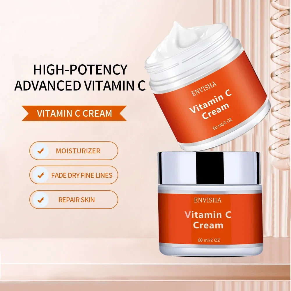 ENVISHA Facial Cream – Vitamin C, Hyaluronic Acid, Ceramide & Collagen Facial Cream ENVISHA