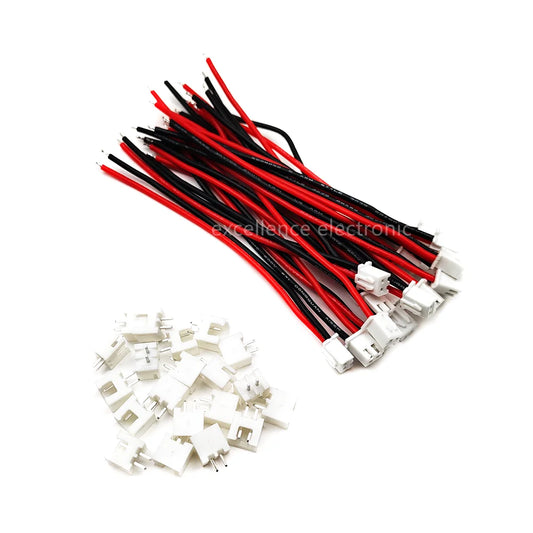 100/50/20/10/5sets JST 2.54 XH 2-Pin Male Female Connector Plug with Soft Silicone Wires Cables 100MM Peaceful Pleasures Health and Wellness 10 Sets