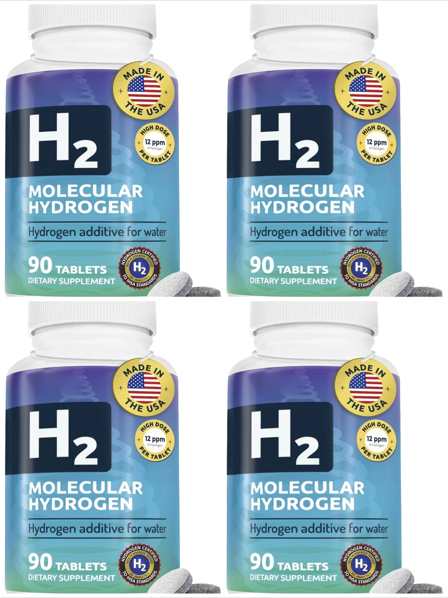 Hydrogen Water Tablets with Magnesium 12 PPM H2 | 90 ct
