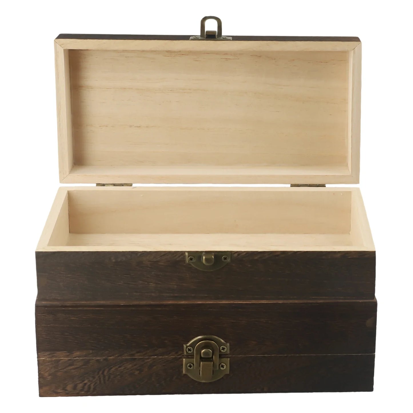 Retro Carved Wooden Clamshell Jewelry & Storage Box | Organizer