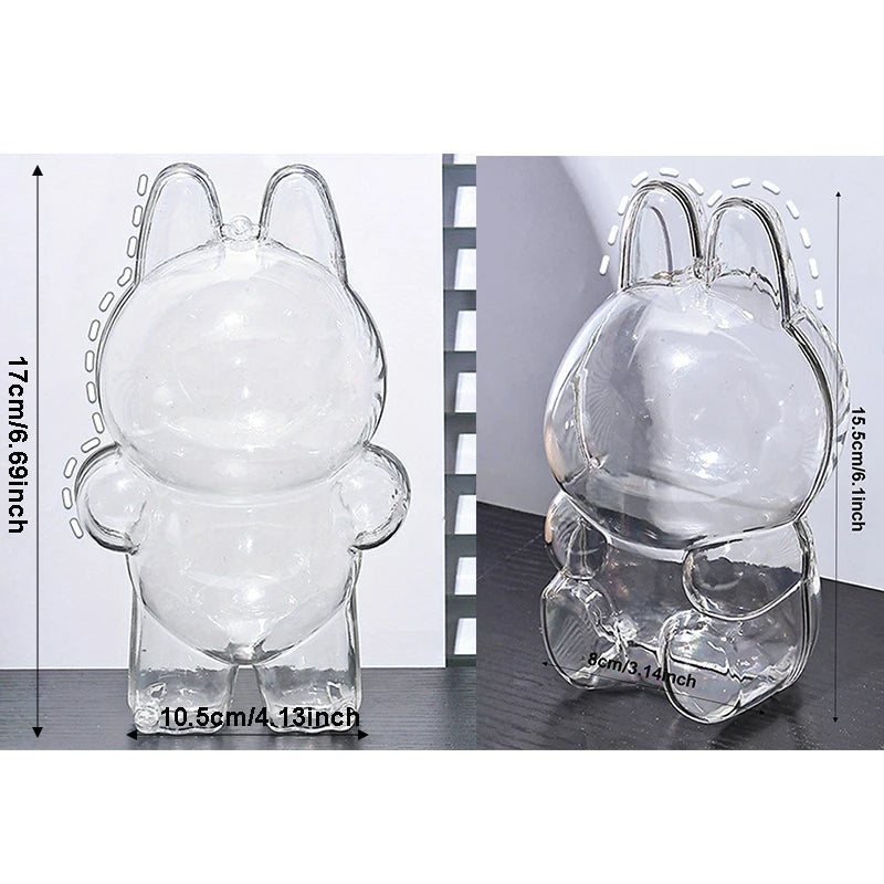 Clear Standing Display Case for Labubu Plush Figure Collector