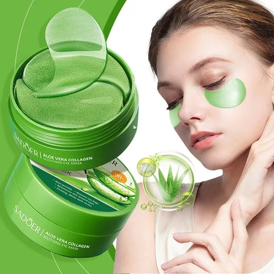 SADOER 60pcs Collagen & Aloe Vera Eye Mask Patches Anti Dark Circles Eye Bags Removal Moisturizing & Firming Skin Care Treatment Peaceful Pleasures Health and Wellness Default Title