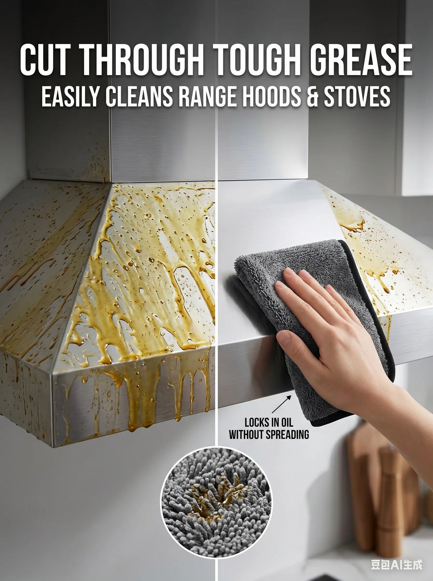 Kitchen Cleaning Towel Double-Sided Ultra Absorbent Lint-Free Oil Stain Remover Reusable Dish Cloth for Countertop Glass Peaceful Pleasures Health and Wellness