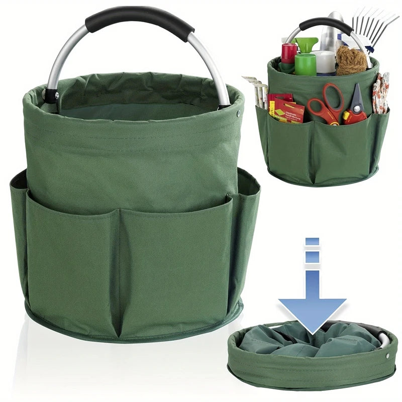 Oxford Cloth Portable Foldable Hand-held Storage Basket Outdoor Large Capacity Picnic Basket Clean Supplies Storage Bag Toolkit Peaceful Pleasures Health and Wellness