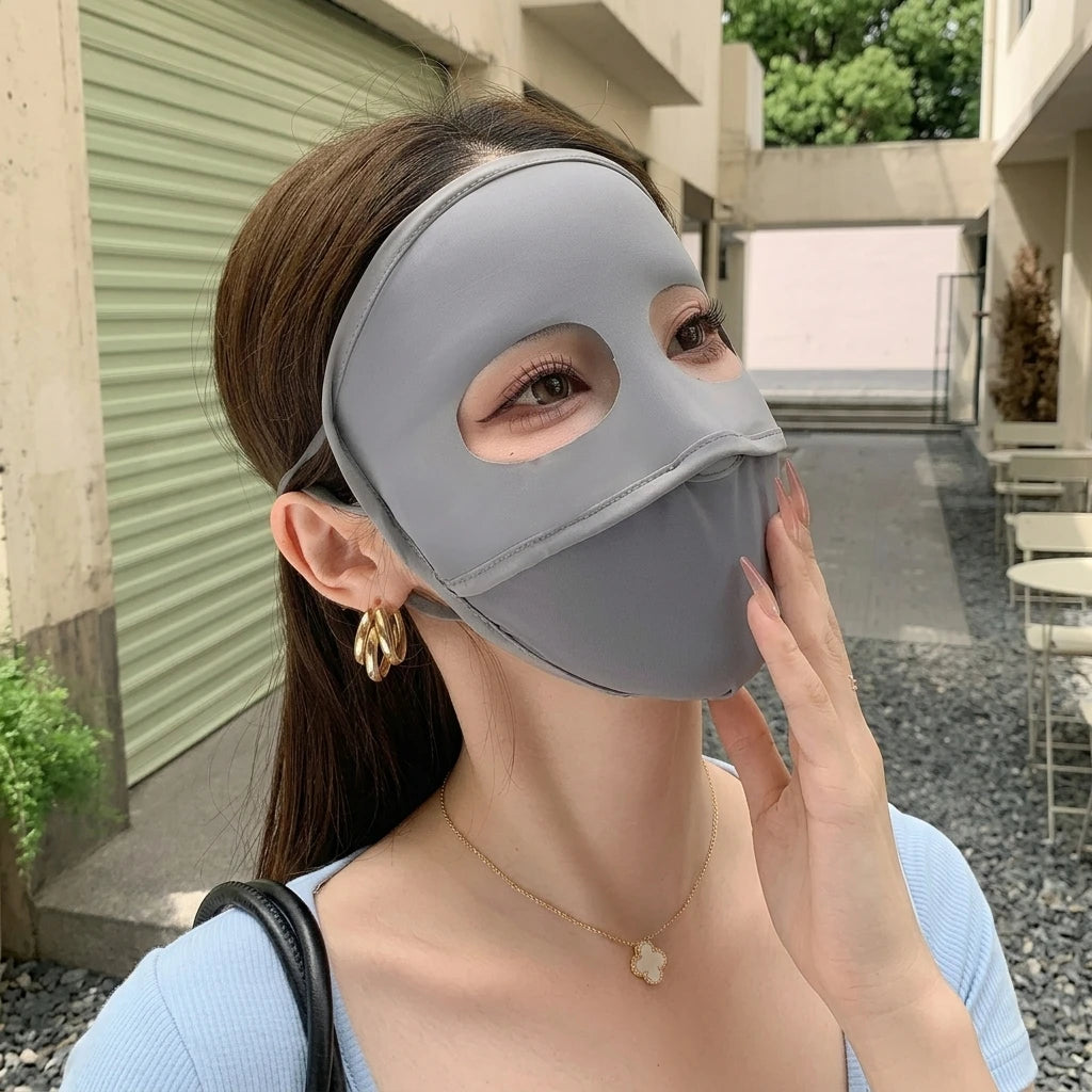 Women's Ice Silk Full Face UV Protect Mask 3D Fit Summer Breathable UPF50+ Peaceful Pleasures Health and Wellness