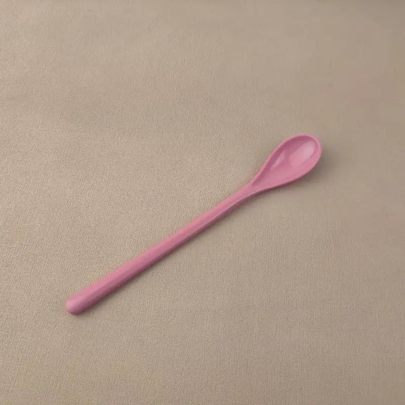 Candy Color Plastic Long Handle Dessert Spoons Dinner Tea Spoon Tableware Flatware Stirring Coffee Kitchen Scoops Soup Peaceful Pleasures Health and Wellness Pink