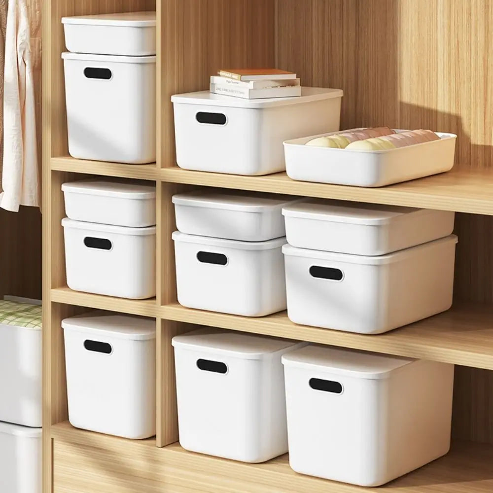 Stackable Plastic Storage Box with Lid | Home Organizer