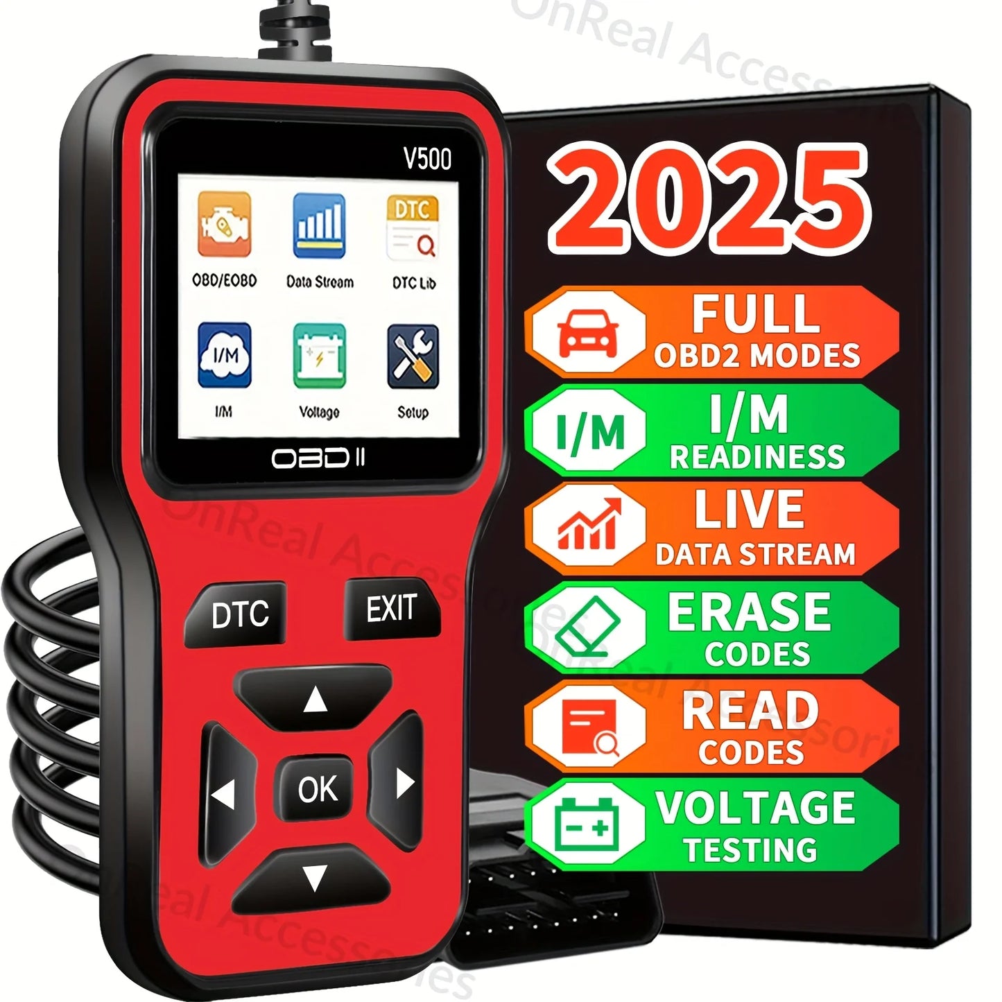 OBD2 Scanner Diagnostic Tool – Engine Code Reader (1996+) Peaceful Pleasures Health and Wellness Red