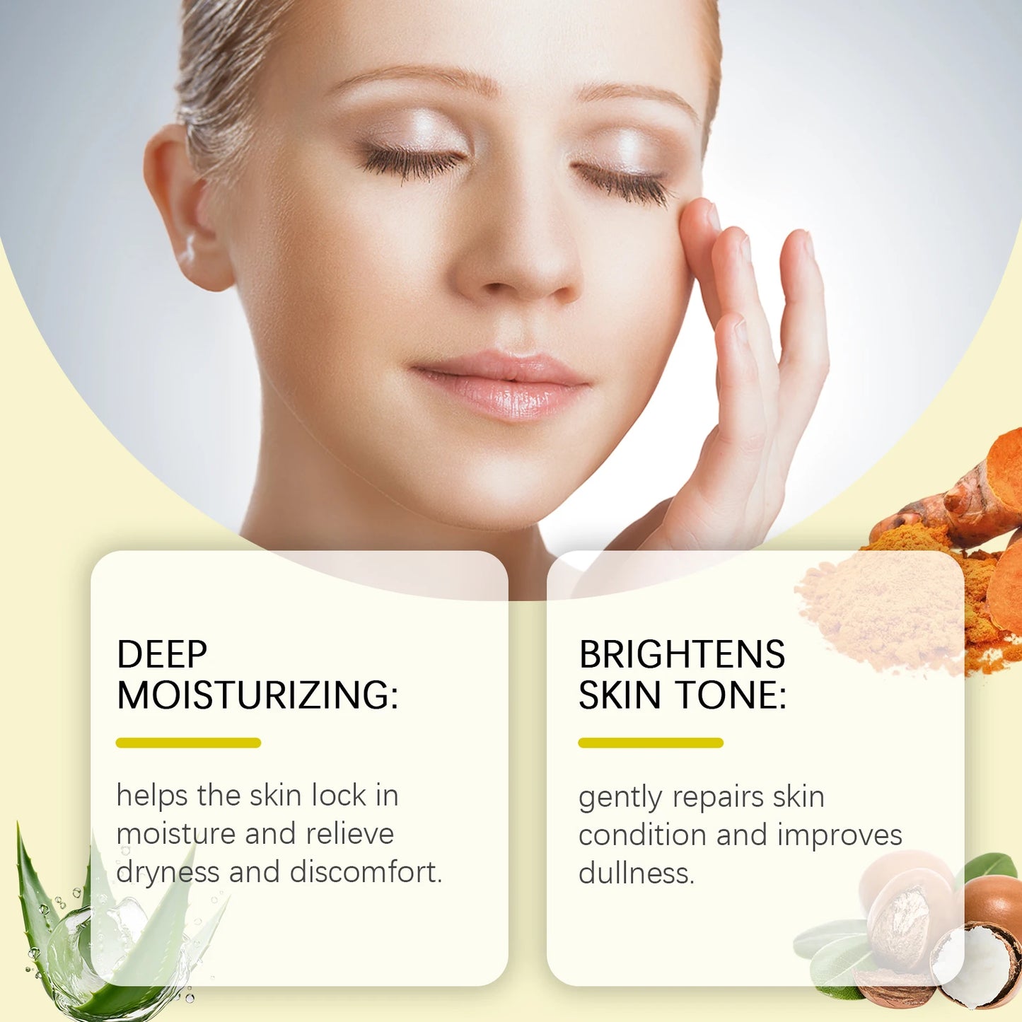 Turmeric Face Serum Shrink Pore Light Dark Spots Even Skin Tone Cream Oil Control Reduce Melanin Nourishing Rejuvenation Essence Peaceful Pleasures Health and Wellness