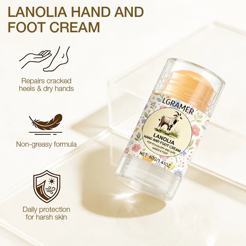 Lanolin Hand and Foot Cream for Dry Cracked, Easy to Carry & Use, Excellent Moisturizing,Long-Lasting Hydration for Hands,Ankles Peaceful Pleasures Health and Wellness