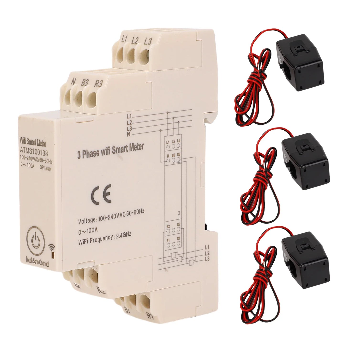Smart Electricity Meter 3 Phase Wifi Energy DIN Rail Installation
