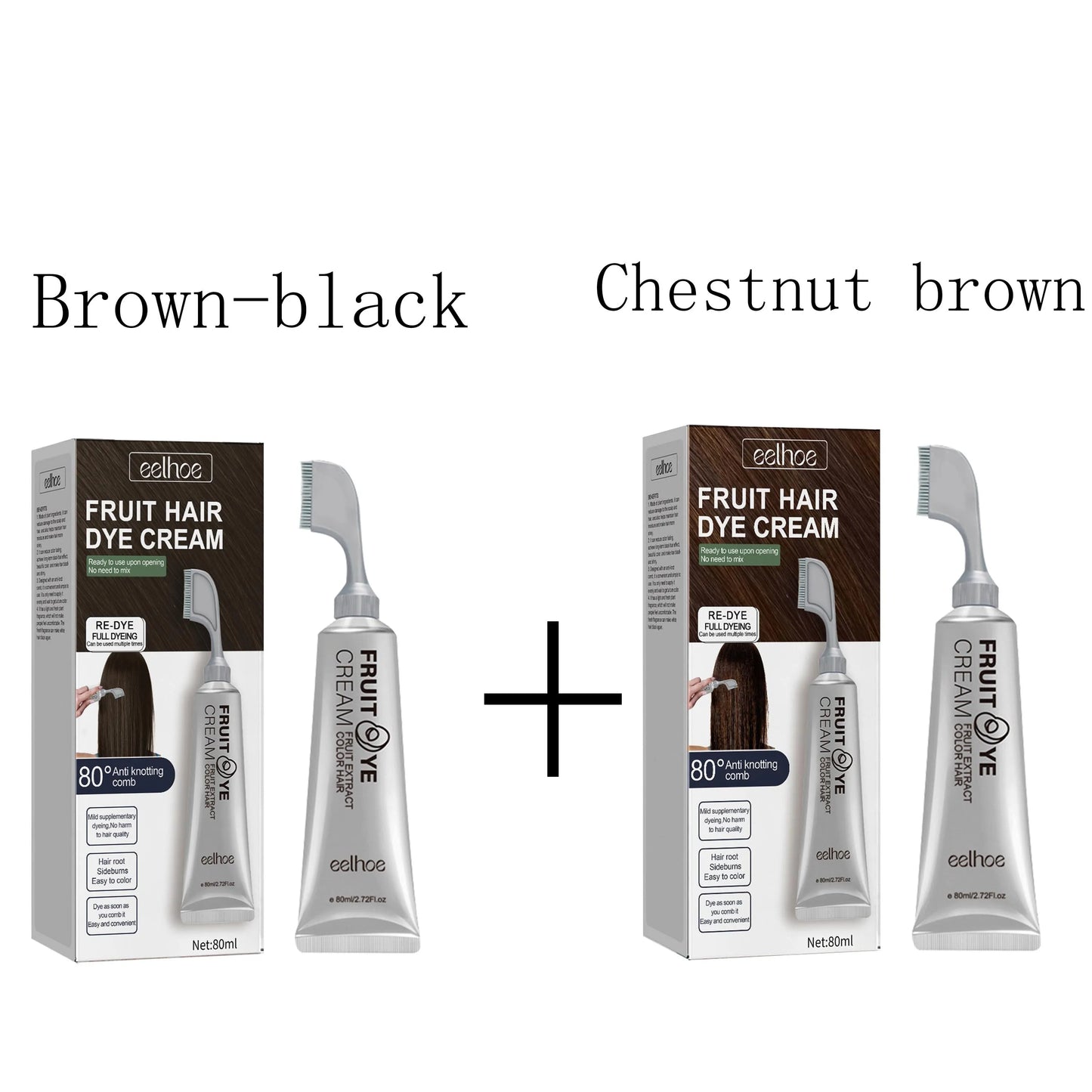 Fruit & Vegetable Hair Color Cream – Gentle Long-Lasting Black