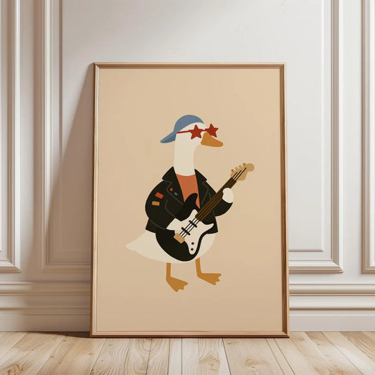 Rocker Duck Canvas Wall Art | Baby Boy Nursery Kids Room Decor Canvas Wall Art Peaceful Pleasures Health and Wellness WS8054 50x70cm Unframed