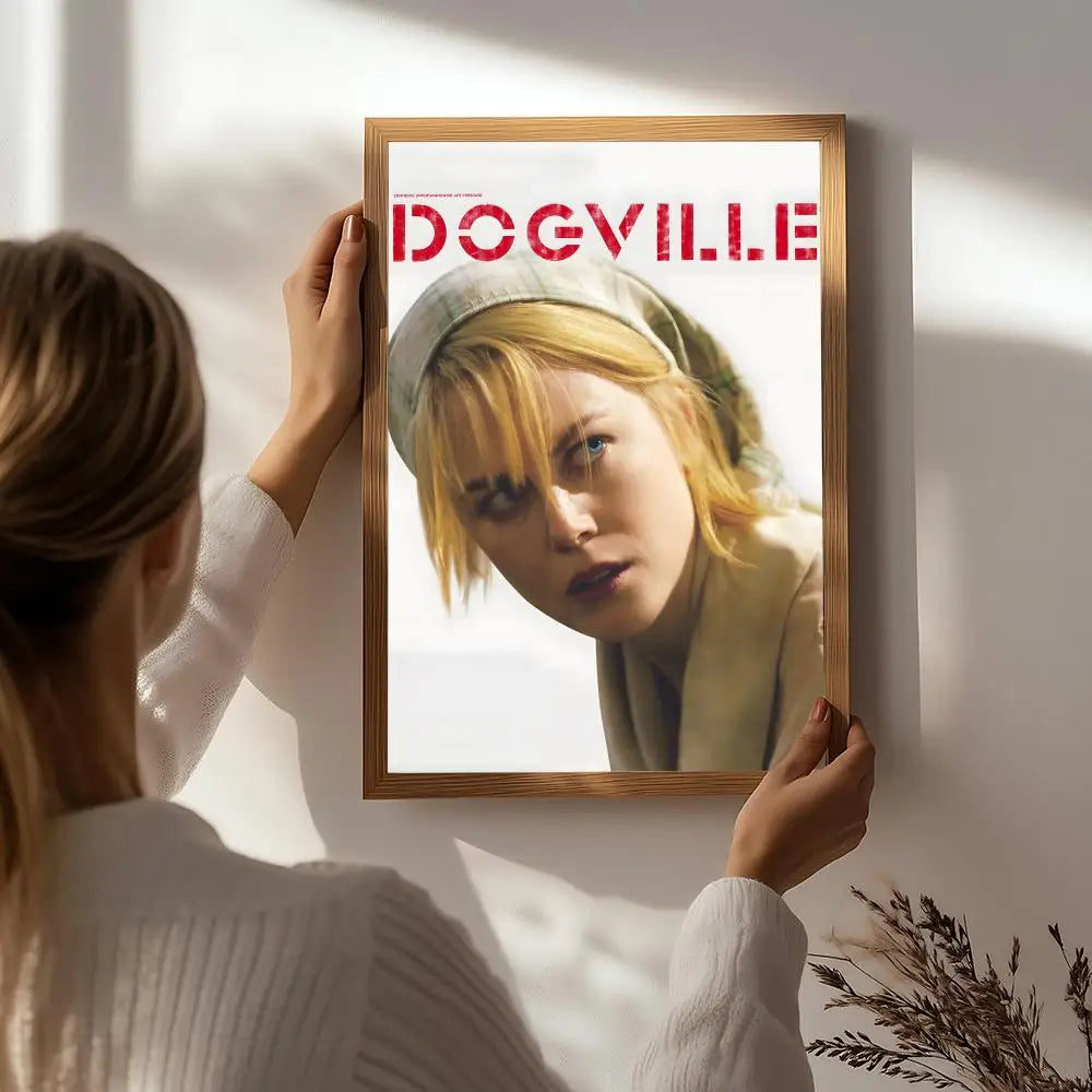 Dogville Movie Poster HD Self-Adhesive Waterproof Wall Art Movie Wall Poster Peaceful Pleasures Health and Wellness White8 15X20cmNoframe