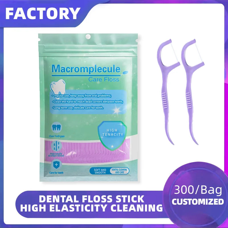 300-Pack Mint Dental Floss Picks – Ultra-Fine Adult Flosser