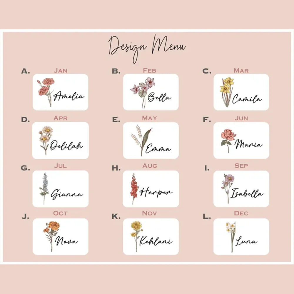 Personalized Birth Flower Travel Jewelry Box | Bridesmaid Gift