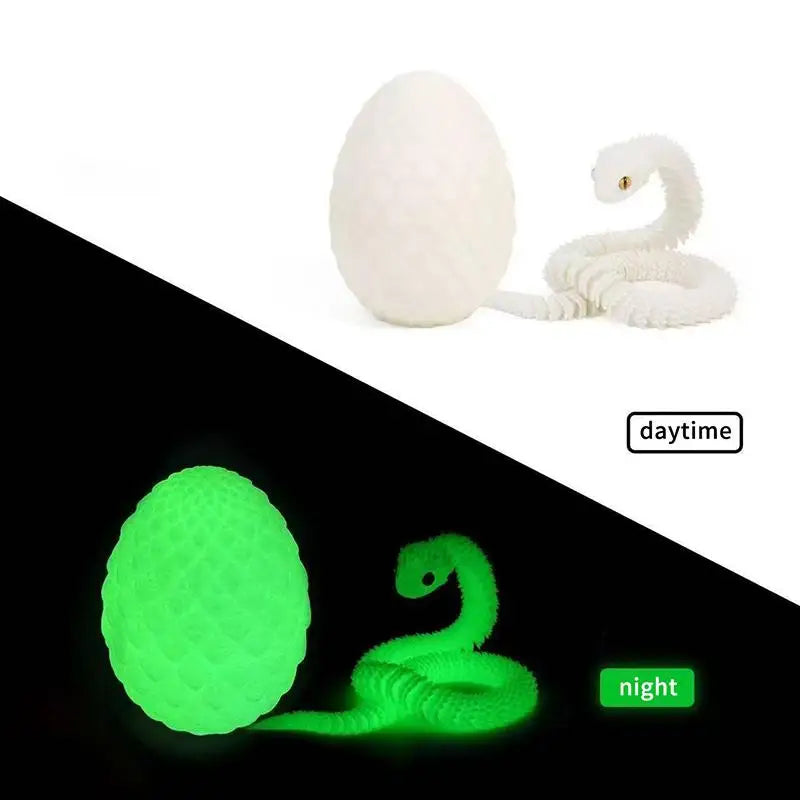 3D Printed Snake with Egg Figurine | 30cm Realistic Desk Ornament