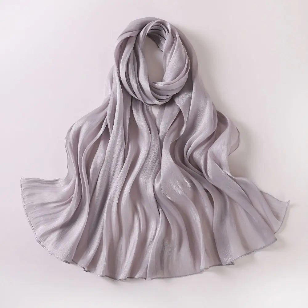 Women's Solid Chiffon Hijab Scarf – Long Lightweight Shawl Wrap