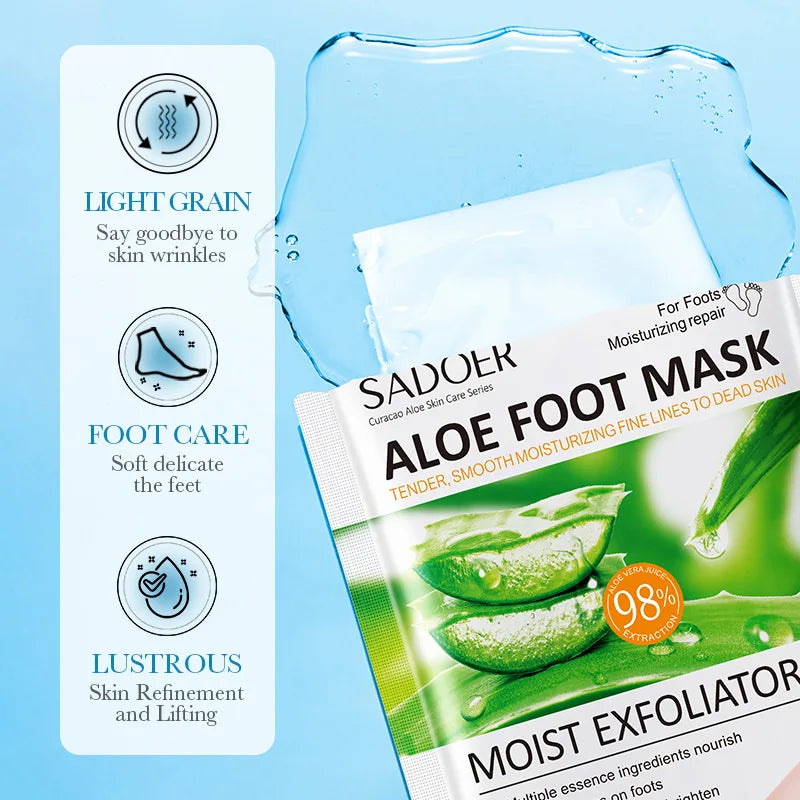 SADOER Aloe Vera Foot & Hand Mask – Exfoliating Peel, Moisturizer