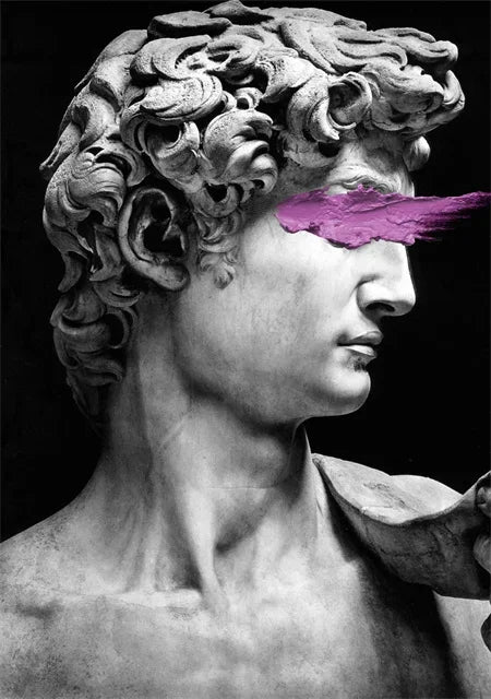 Statue of David Graffiti Art Canvas Print | Street Wall Art