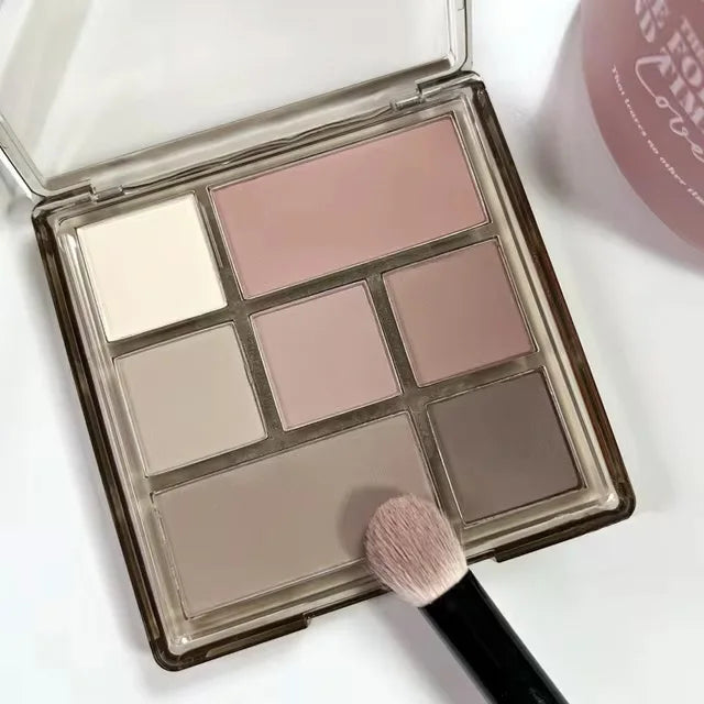 7-Color Korean Eyeshadow Palette | Matte Shimmer Glitter