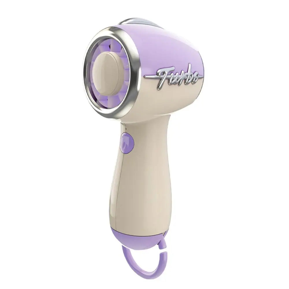 Mini Cooling Electric Fan Portable Super Powerful Wind Electric Fan Silent Turbine High-speed Home Handheld Type-C Charge Fan Peaceful Pleasures Health and Wellness Purple