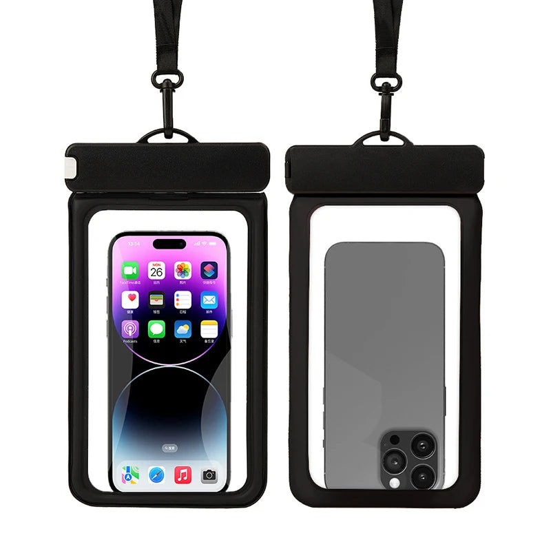 phone waterproof case phone armbands and pouches diving phone case swimming bag phone IPX8 waterproof bag under water floating Peaceful Pleasures Health and Wellness Black