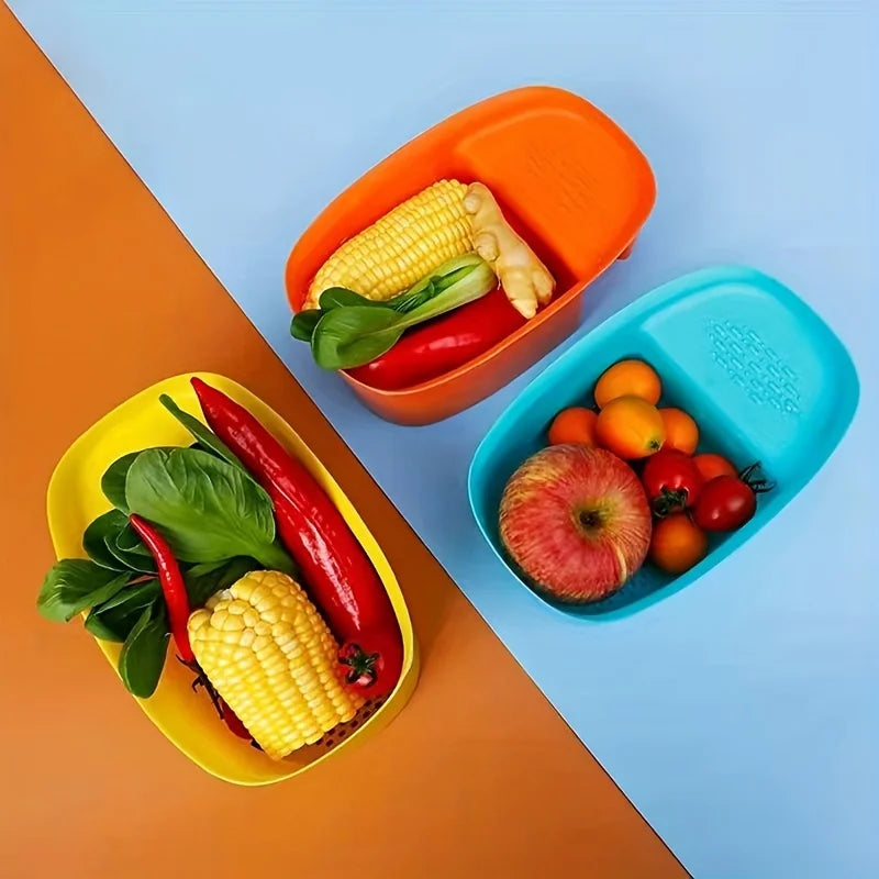 Plastic Drain Basket with Handle – Rice, Fruit & Kitchen Use