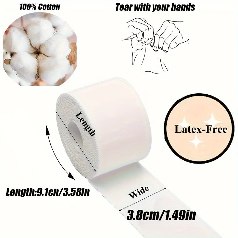 4 Rolls 3.8cm×9.1m Black White Cotton Tape Sports Tape Self-Adhesive Bandage Breathable Flexible Fabric Non Woven Bandage Peaceful Pleasures Health and Wellness