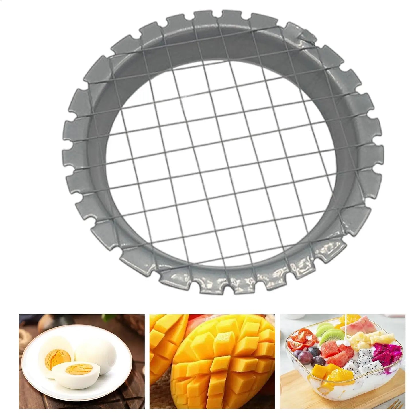 Stainless Steel Egg & Vegetable Grid Slicer | Non-Slip Chopper