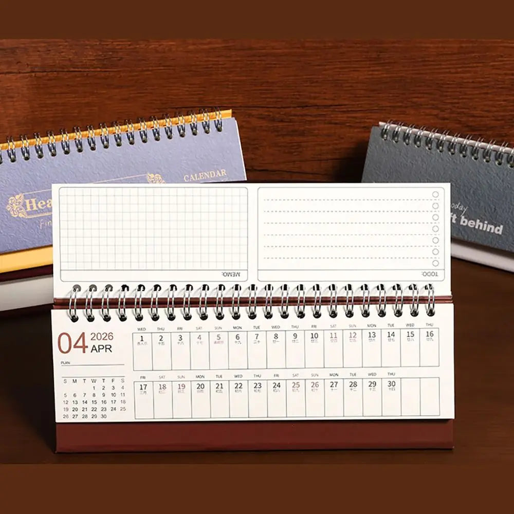 2026 Calendar Desk Calendar Portable Size Simple Style Desktop Display Desktop Decoration Monthly Planner Classroom Use Peaceful Pleasures Health and Wellness