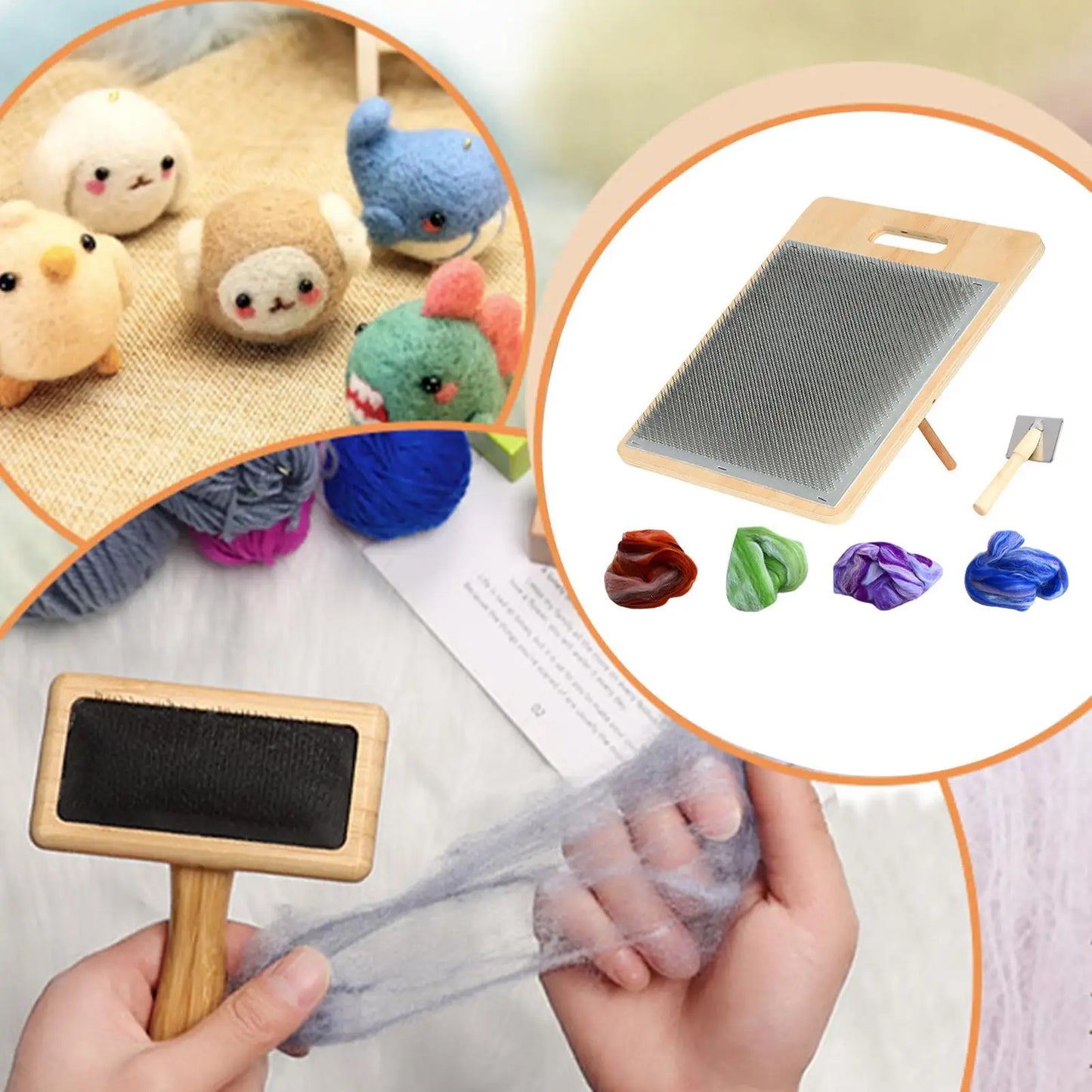 Wooden Wool Blending Board Adjustable Carding Board Wool for Home Beginners Enthusiasts Women Wife Mother Grandmother Peaceful Pleasures Health and Wellness