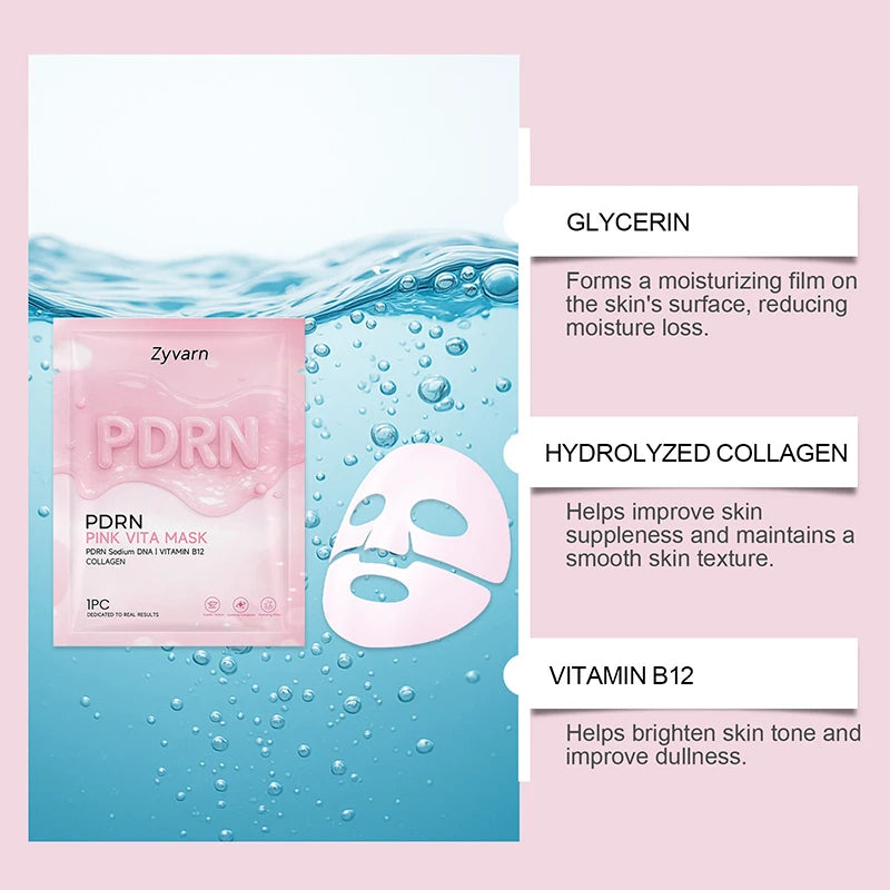 Pdrn Pink Vita Gel Mask Collagen Salmon Dna Lifting And Firming Mask Deeply Hydrate Nourish And Brighten Glow Skin 1/3/5pc Peaceful Pleasures Health and Wellness