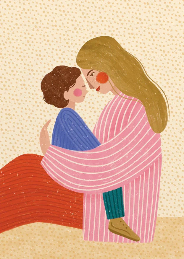 Abstract Mother & Son Canvas Print | Nursery Wall Art