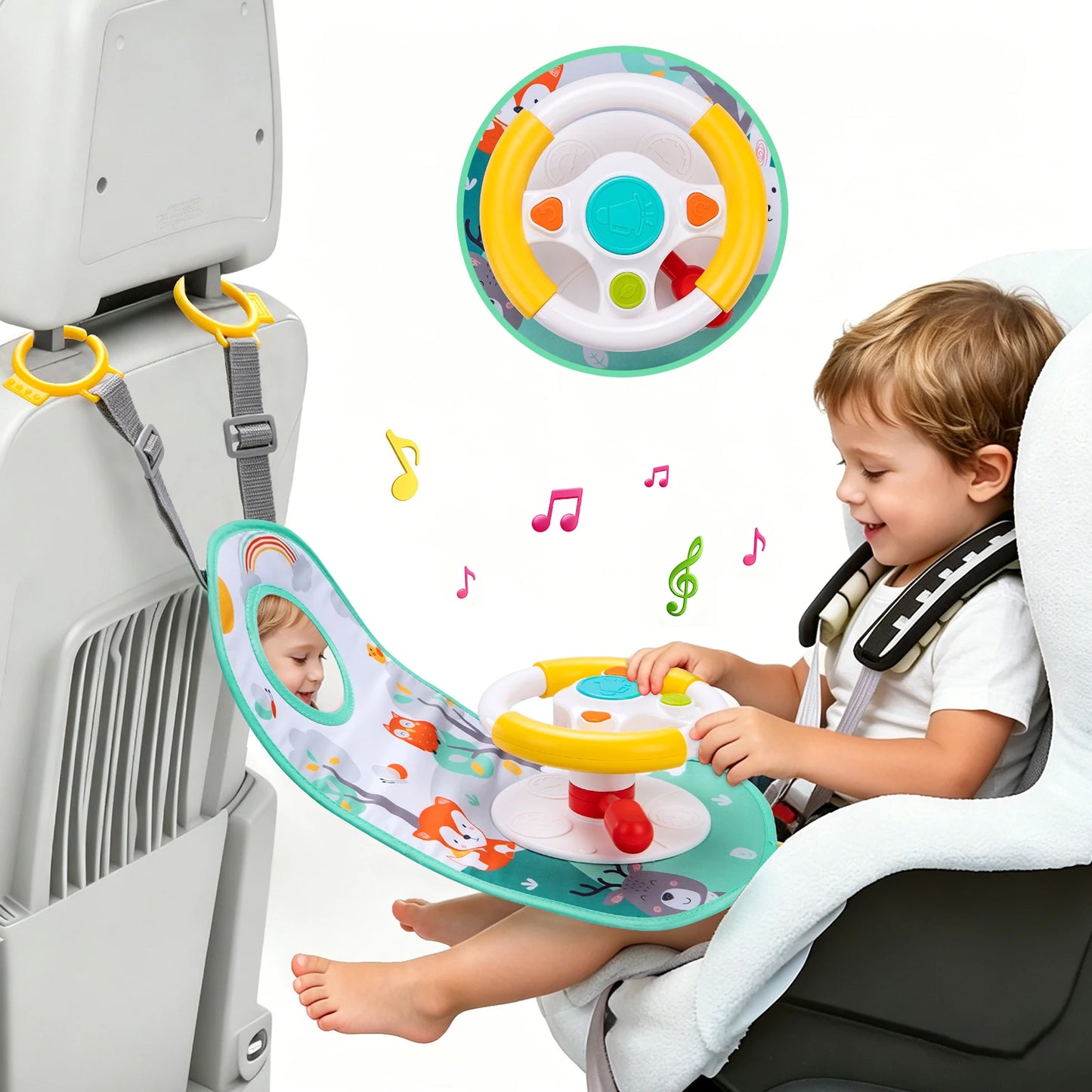 Baby Car Eletric Steering Wheel Toy Music Simulate Driving Seat