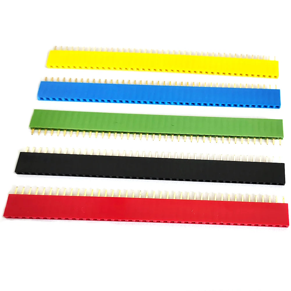 10PCS 2.54mm Single Row Female Pin Header Connector 2/3/4/6/8/10/16/40p Strip Pinheader PCB Board Colourful Socket For Arduino Peaceful Pleasures Health and Wellness