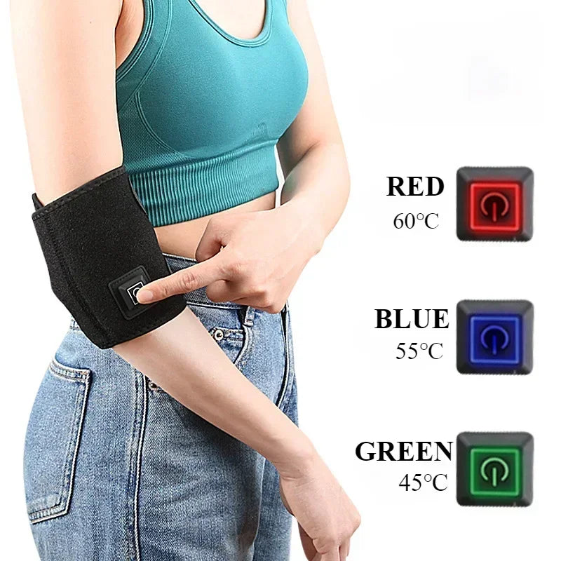 2/1PCS Electric Heated Knee Massager Brace Adjustable 3 Gear Temperature Elbow Protector Hot Compress Shoulder Protective Belt Peaceful Pleasures Health and Wellness