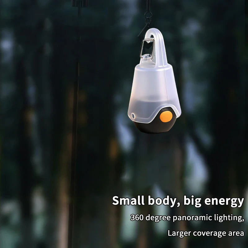 LED Mini Camping Lamp – Rechargeable COB Flashlight, 4 Modes