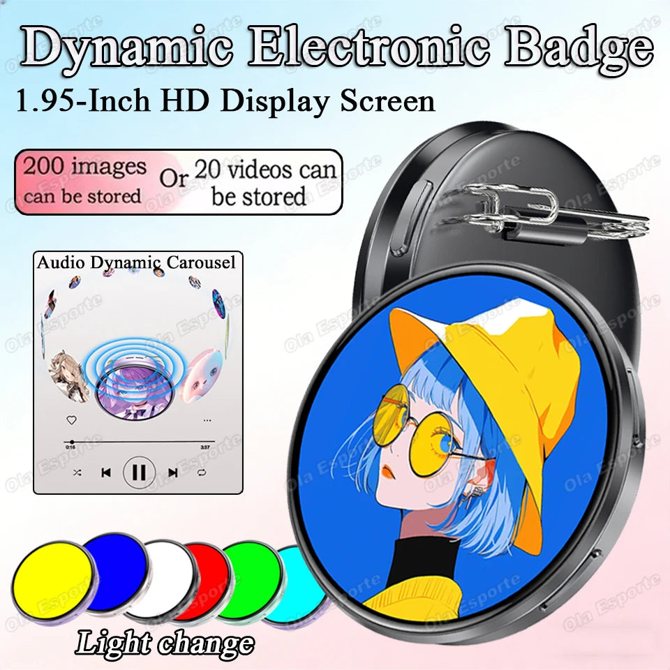 M3 Anime Smart Electronic Badge – 1.95" Touch Screen Bluetooth