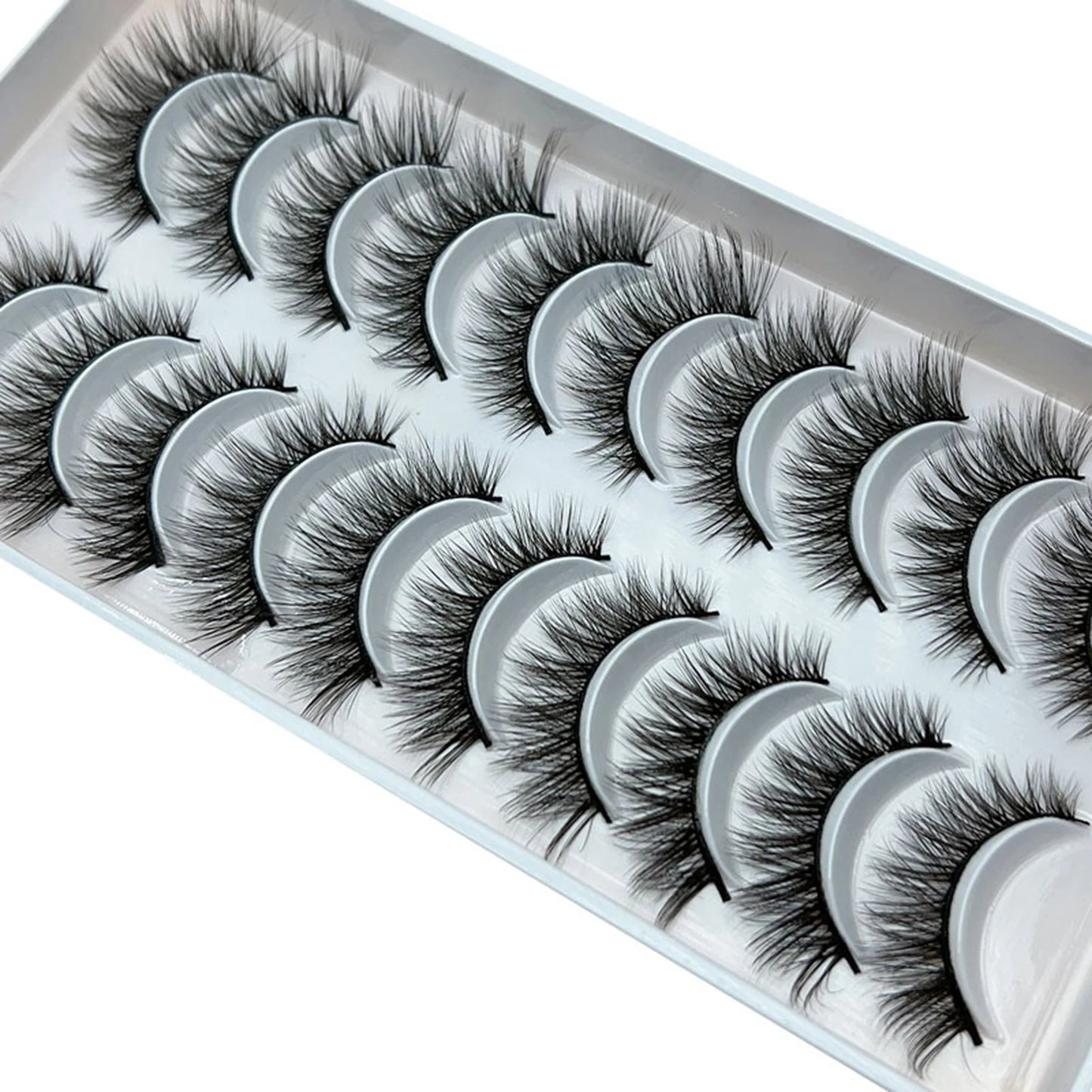 10 Pairs Natural Fluffy False Eyelashes Wispy Lashes 3D Volume Strip Lashes D Curl Fake Eyelashes with Clear Band Eye Lashes Peaceful Pleasures Health and Wellness style 2